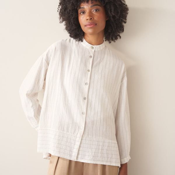 Moira Stripe Shirt - White | Tops & Blouses – Busby & Fox