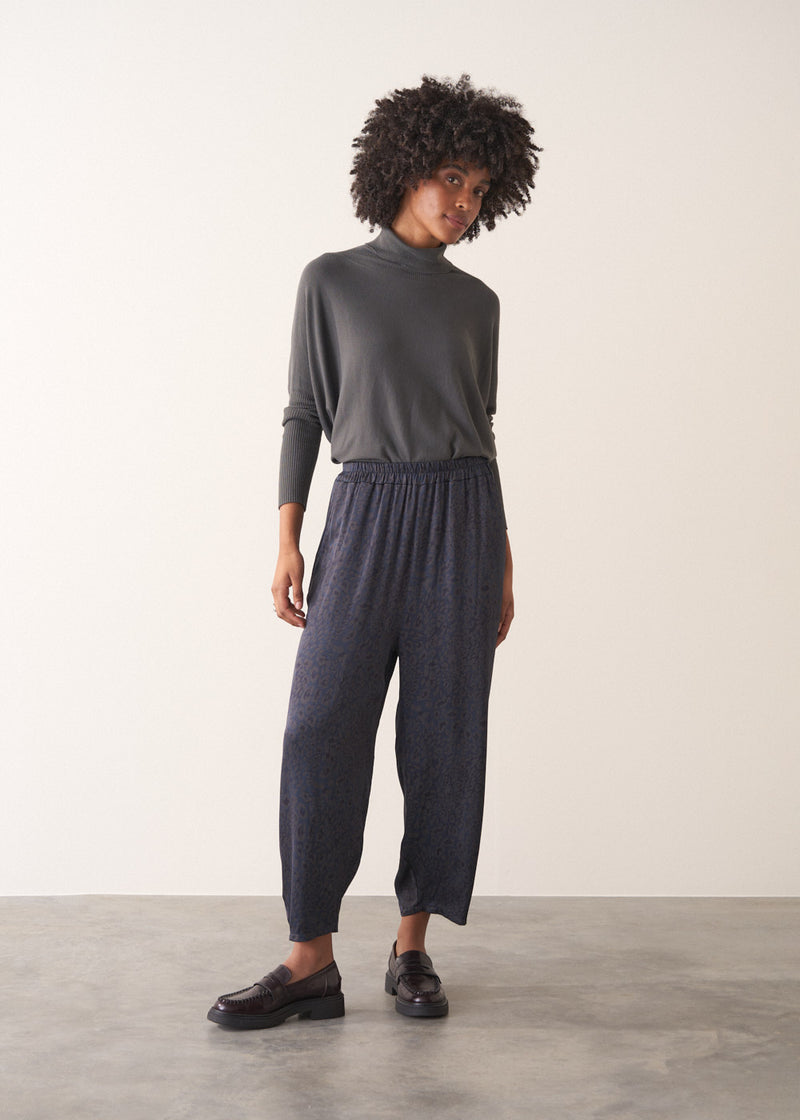MOLLY LEOPARD PRINT SATIN TROUSERS