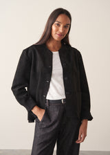 TONYA FAUX SUEDE JACKET - BLACK