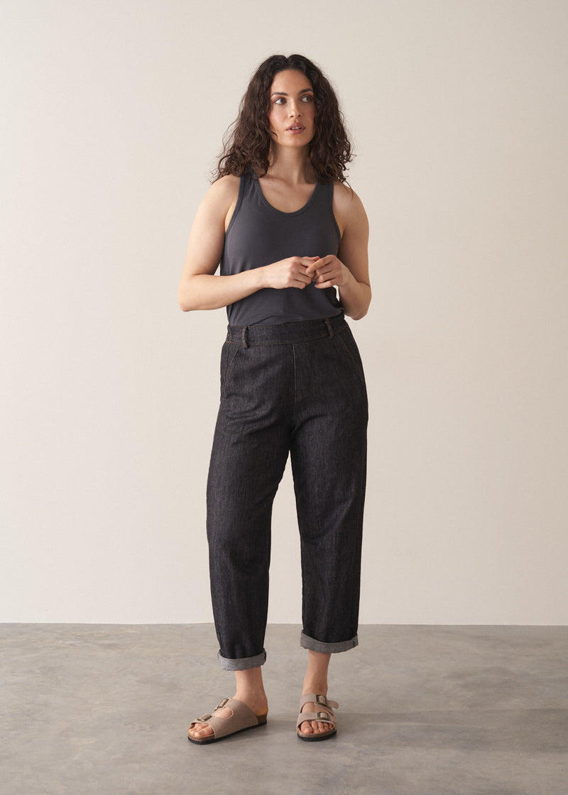 Norah Denim Trousers - Blue Black | Bottoms – Busby & Fox