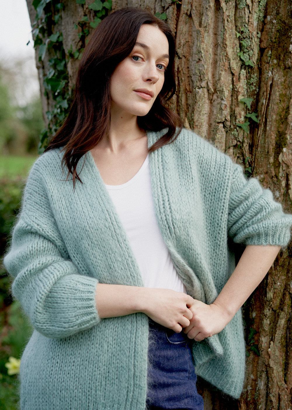 Dina Chunky Knit Cardigan - Mint | Knitwear – Busby & Fox
