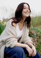 DINA CHUNKY KNIT CARDIGAN - OATMEAL