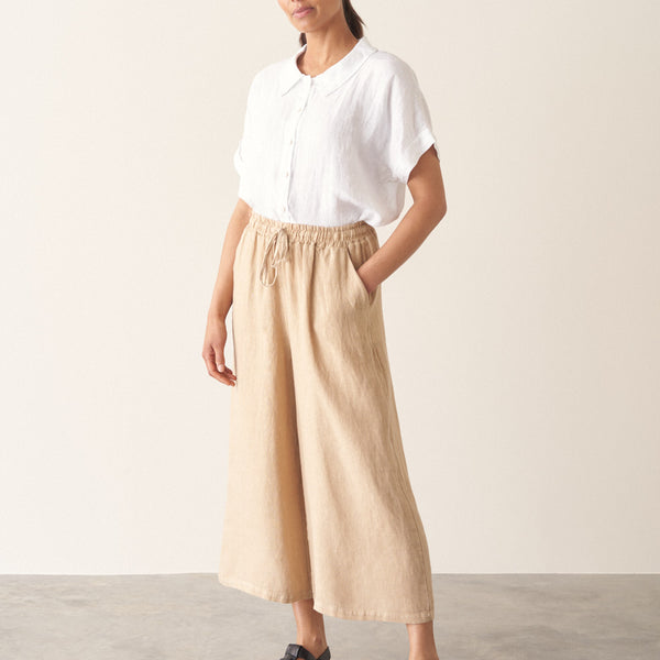 新品同様FOXEY NEW YORK Pants【Beatrix】38 Poppy Wide Leg Linen Trouser - Maize | Bottoms – Busby & Fox