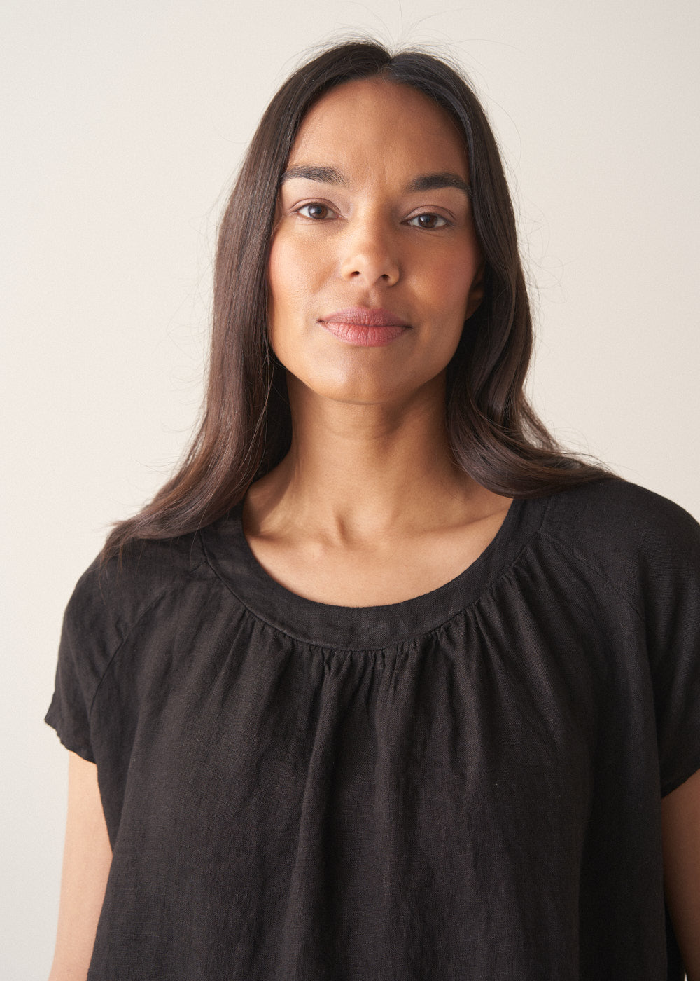 Remy Cap Sleeve Linen Top - Black | Tops – Busby & Fox