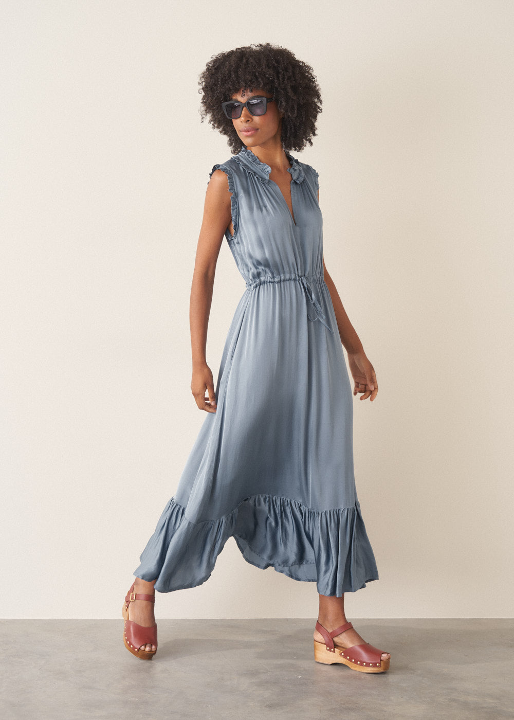 blue dress grey dress Elegant Gray Blue Evening Dress ET3010 Size 20W / Blue