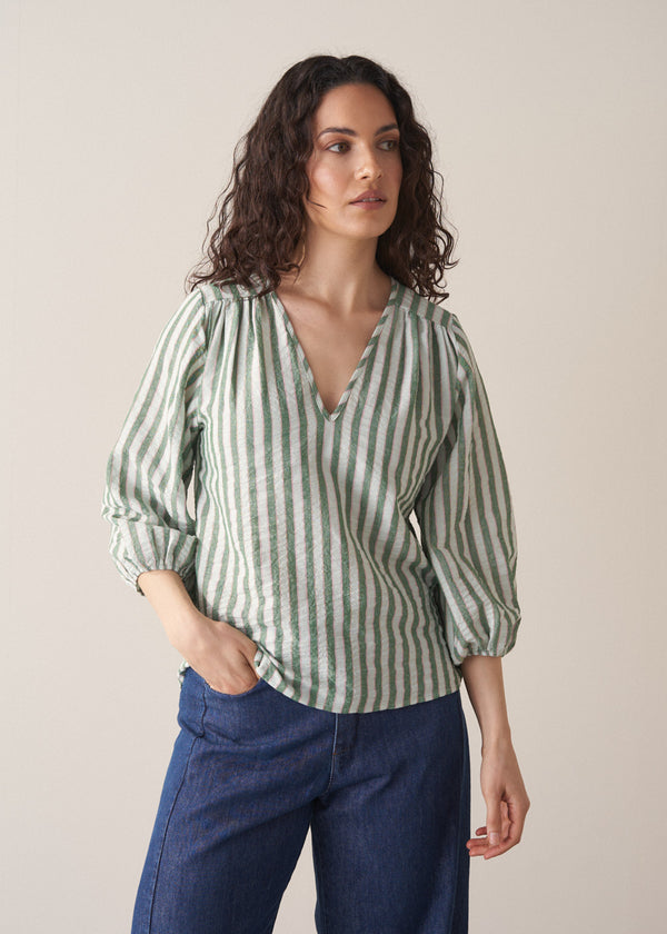 Skye Stripe Top - Green | Tops – Busby & Fox