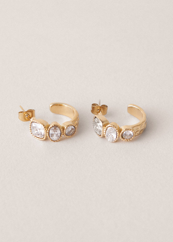 SORREL CRYSTAL HOOP EARRINGS - CLEAR