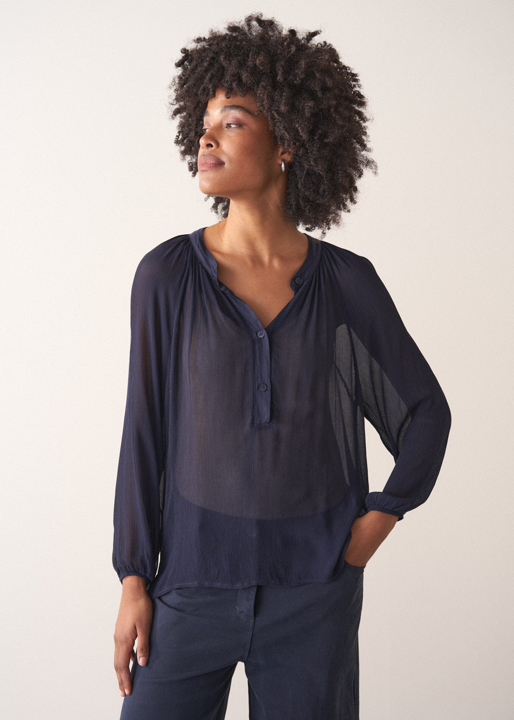 トップス rihka sheer blouse chaton sheer blouse / chaton | rihka