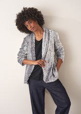 Silver sequin blazer jacket