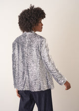Silver sequin blazer jacket