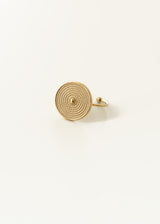 Gold disc ring with embossing detail