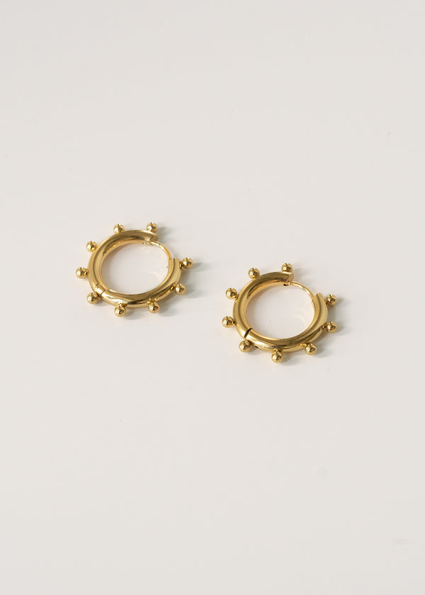 Small hoop earrings with ball details