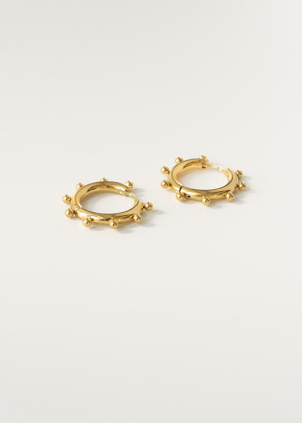Small hoop earrings with ball details