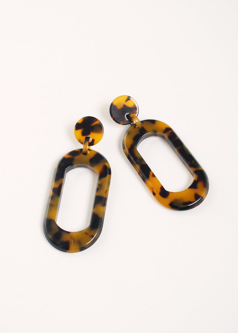 tortoiseshell resin earrings