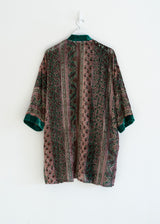 Aqua velvet kimono jacket
