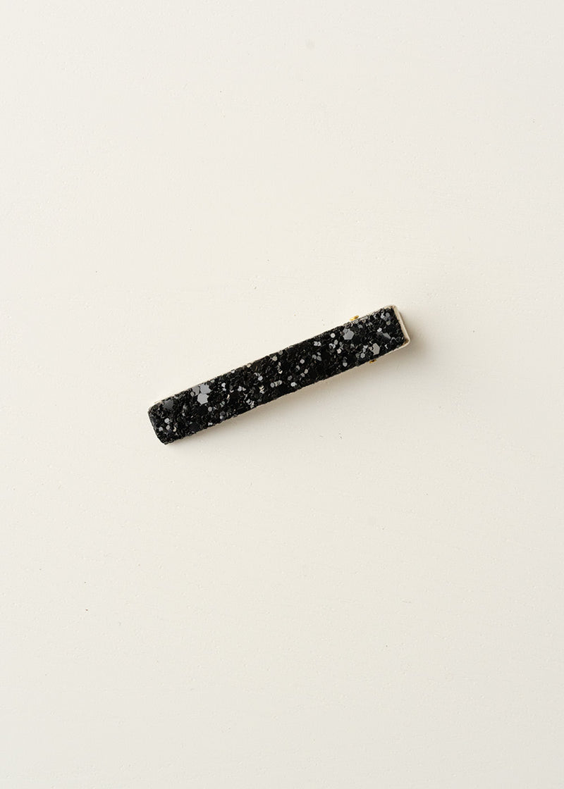 Black glitter hair clip