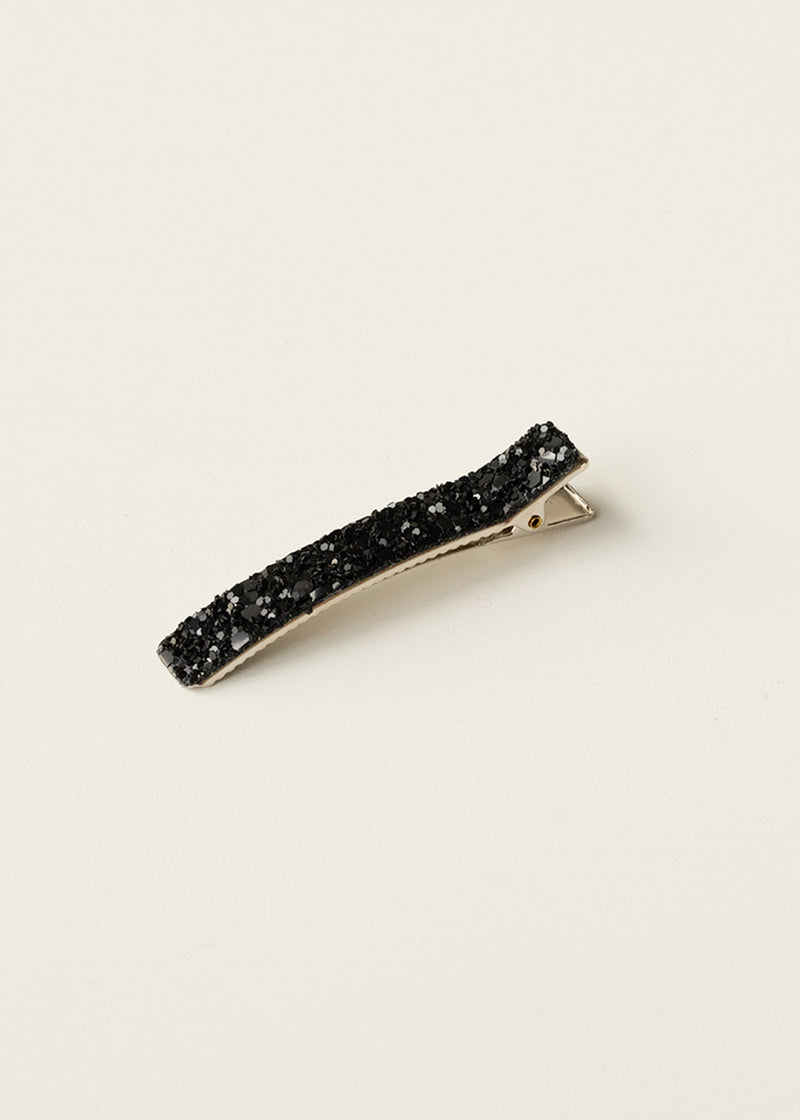 Black glitter hair clip