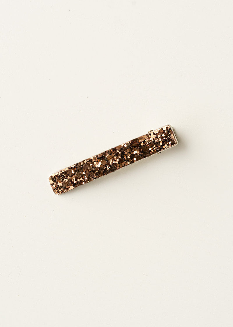 Bronze glitter hair clip