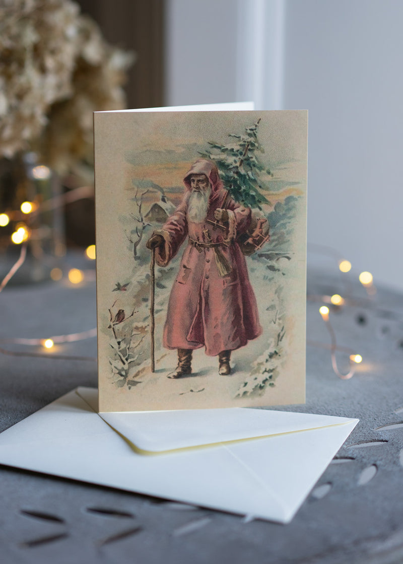 Greeting card with Santa illustration