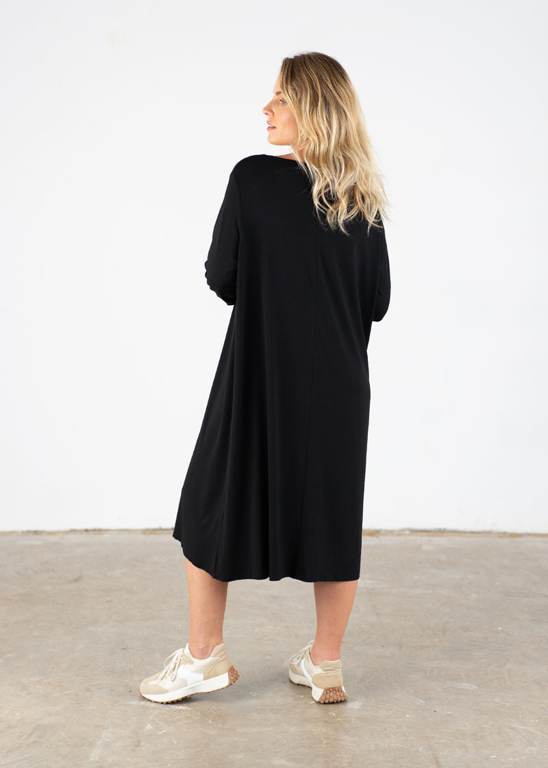 Black long sleeve tunic dress