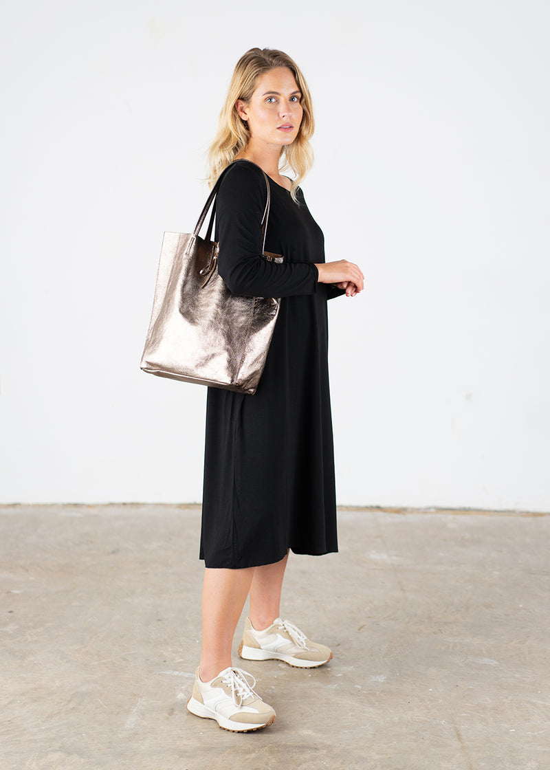 Black long sleeve tunic dress