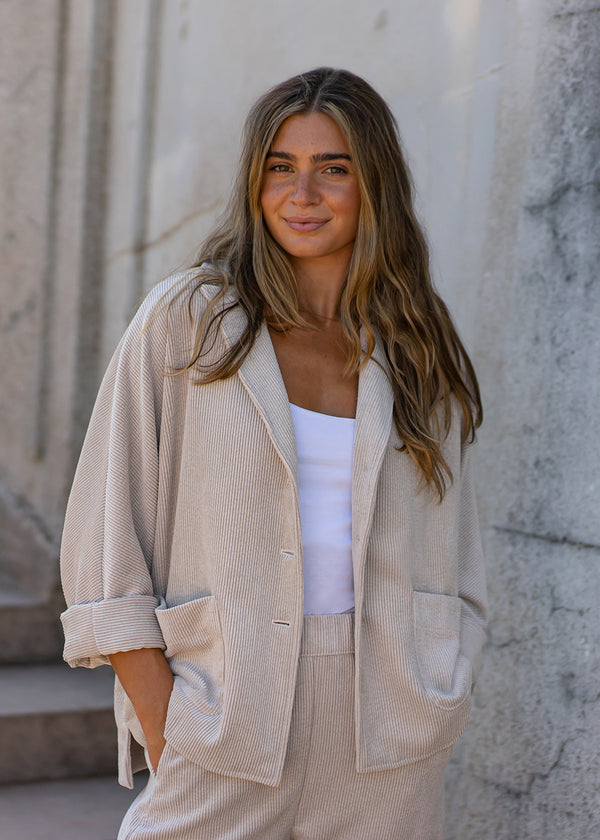 Light oatmeal corduroy jacket