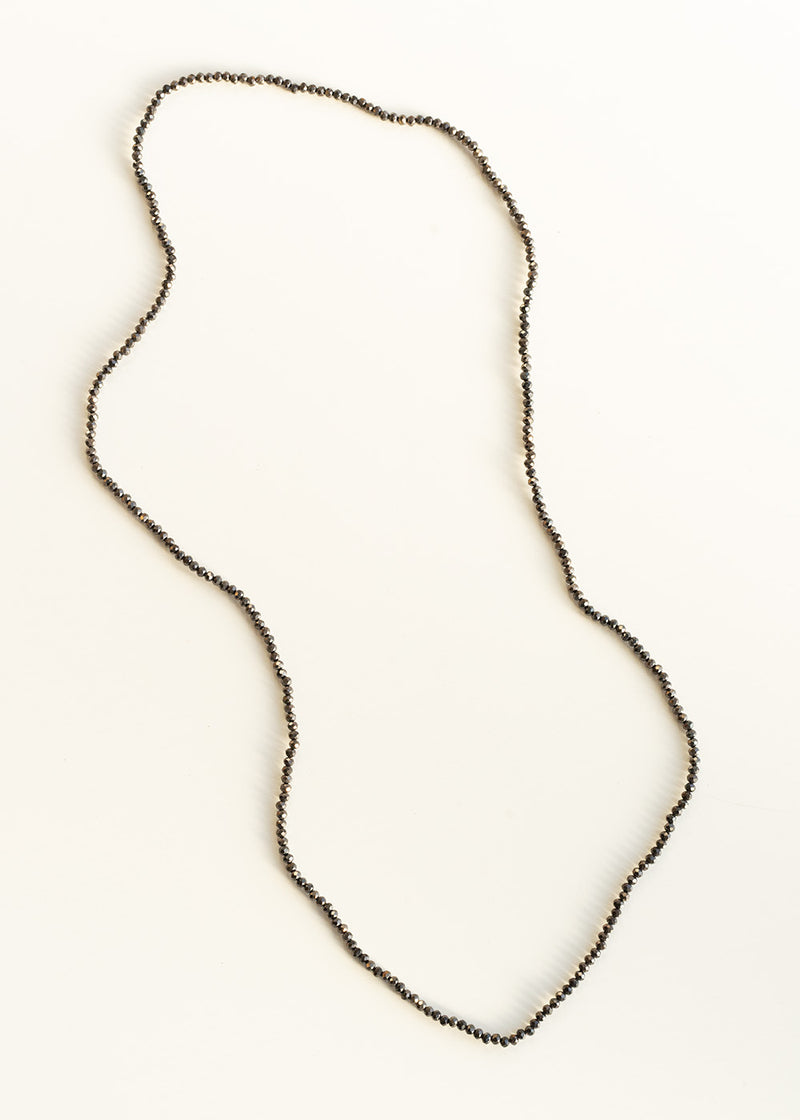 Dark grey crystal bead necklace