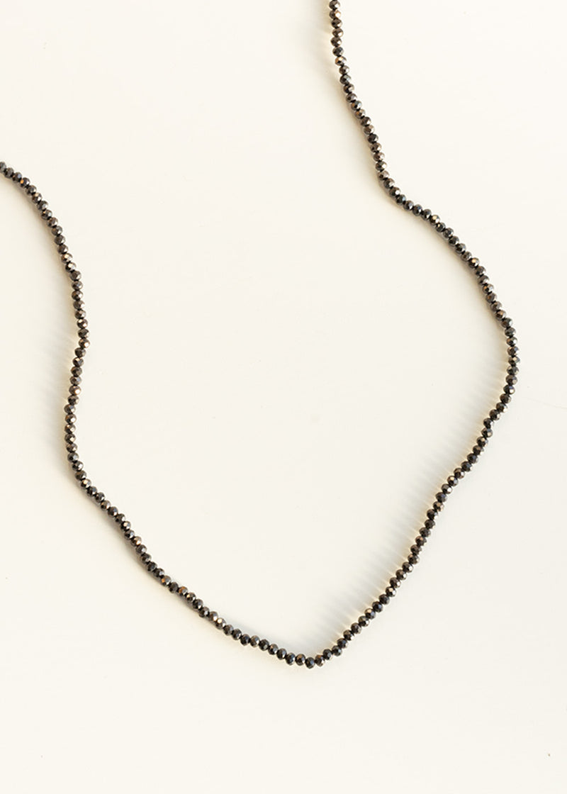 Dark grey crystal bead necklace