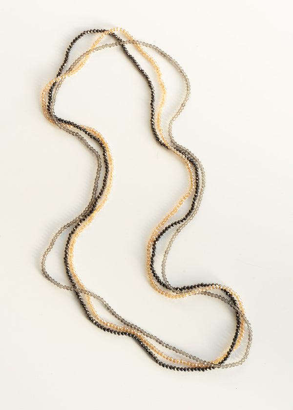 Dark grey crystal bead necklace