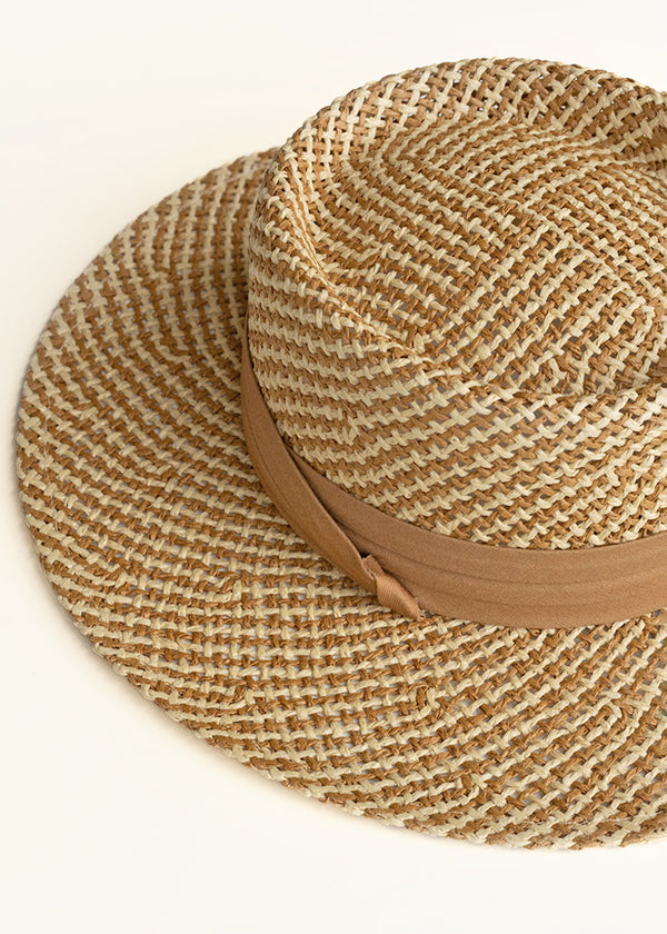 Classic straw hat in cream and neutral