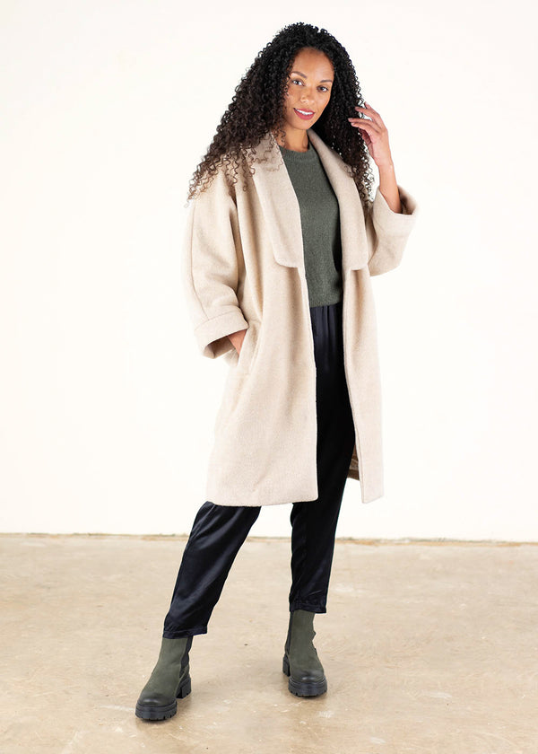 Soft cream oversized coat