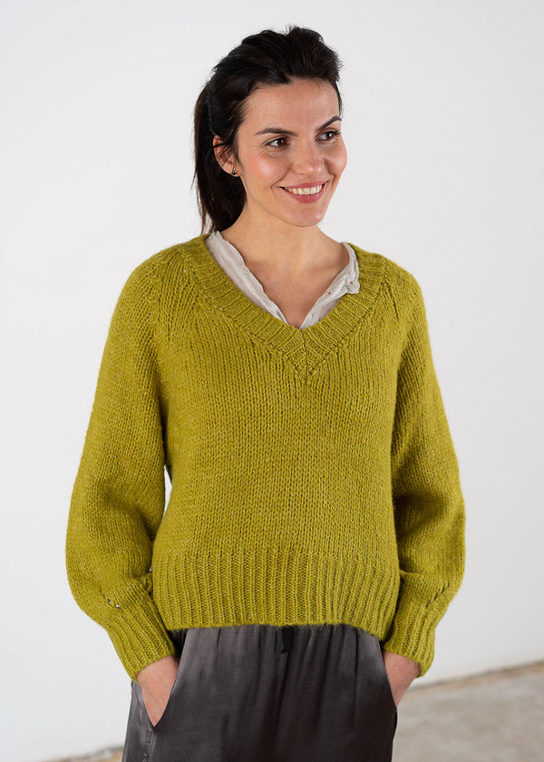 Olive green knit jumper