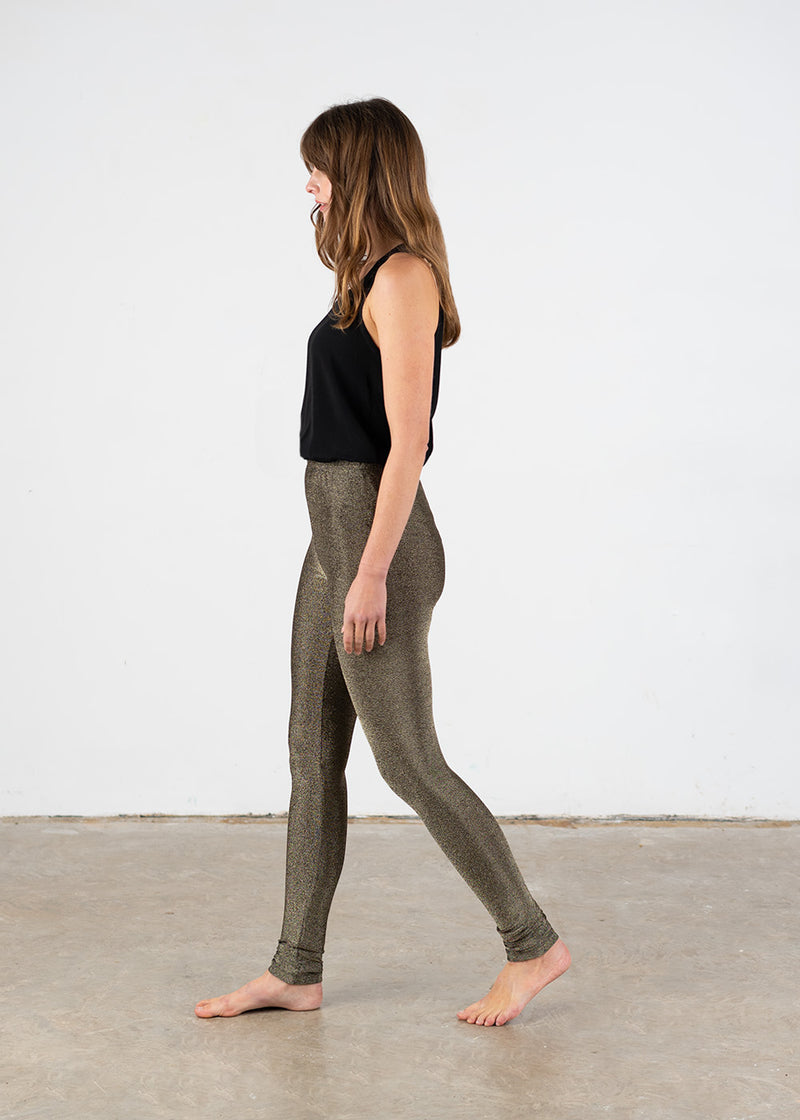 Gold metallic leggings