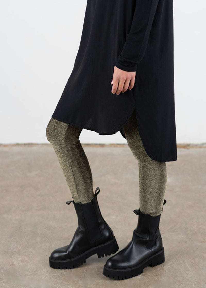 Gold metallic leggings
