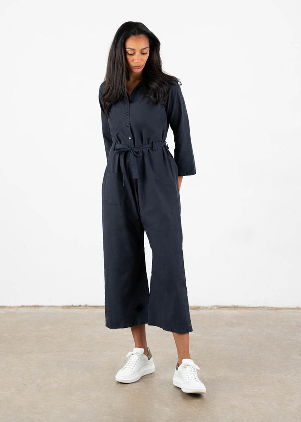 Dark blue cotton jumpsuit