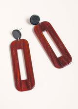 Red resin dangly earrings